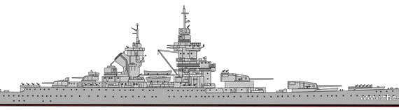 NMF Richelieu [Battleship] (1939) - drawings, dimensions, pictures